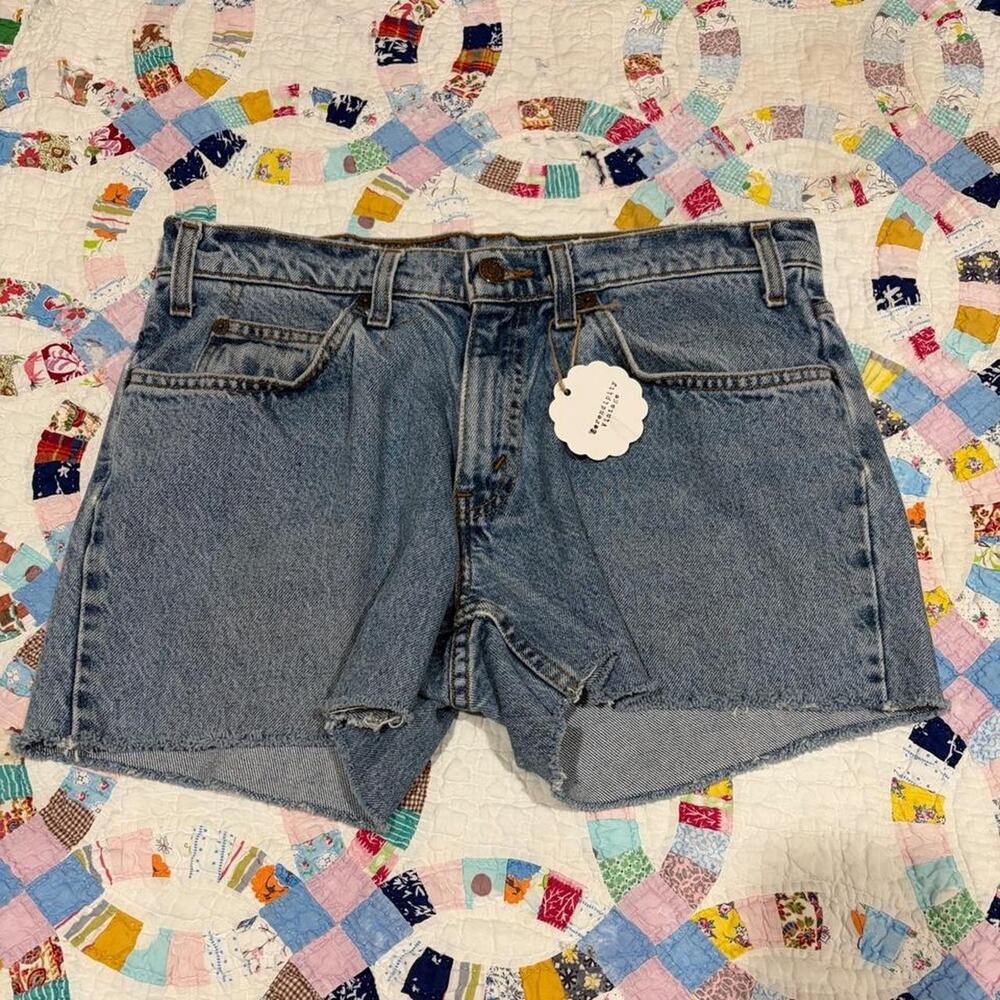 Vintage Levi's 550 Orange Tab Denim Cutoff Shorts size 32' waist